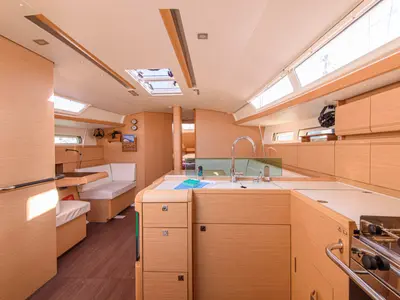 Galley of Birbona, a Jeanneau Sun Odyssey 449 sailboat at San Vincenzo, Italy