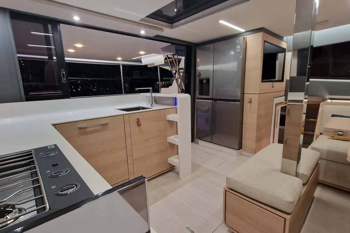 Carlota I, a Aventura 45 catamaran at Grimaud, France