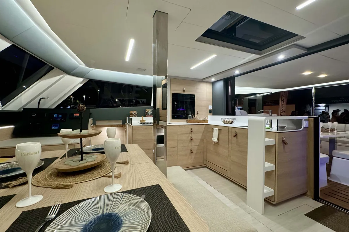 Carlota I, a Aventura 45 catamaran at Grimaud, France