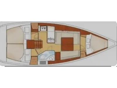 Floor plan of Nikoleta, a Beneteau Oceanis 34 sailboat at Municipal Unit of Ellomenos, Greece