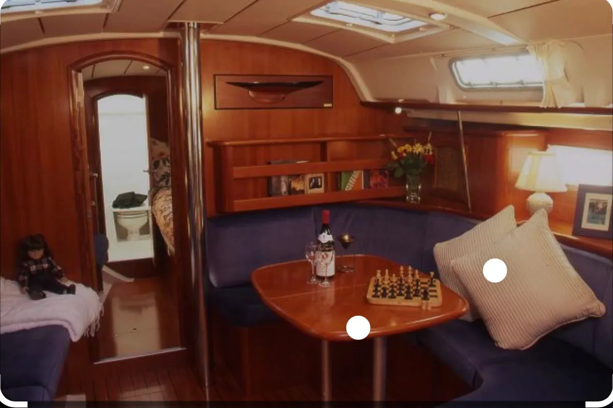 Salon of Nikoleta, a Beneteau Oceanis 34 sailboat at Municipal Unit of Ellomenos, Greece