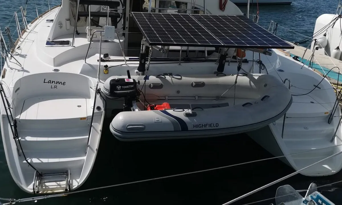 LANME, a Lagoon 380 catamaran at Propriano, France