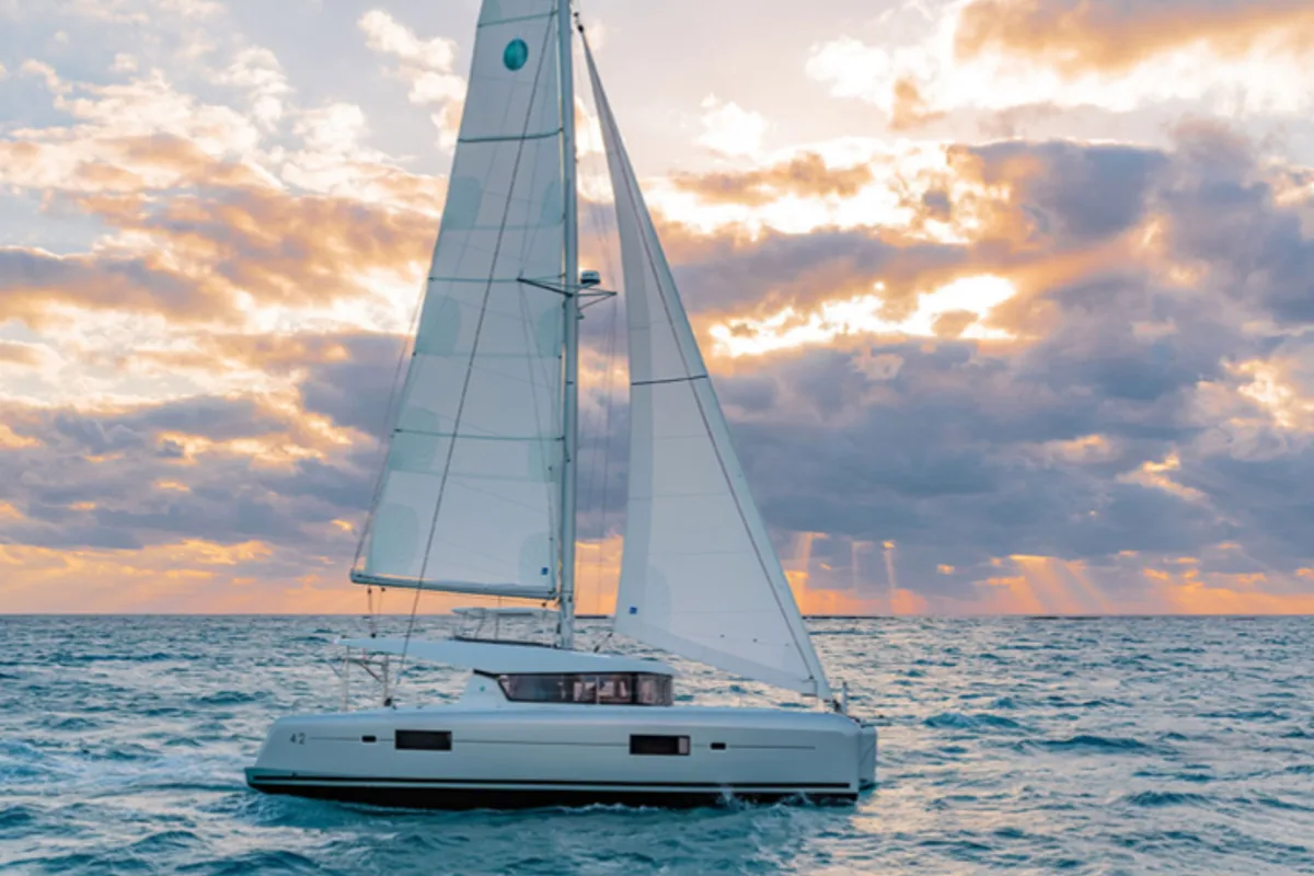 Exterior view of Copernicus, a Lagoon 42 catamaran at Alameda, United States