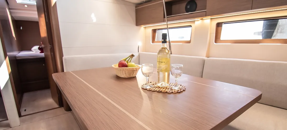 Salon of Theodora, a Beneteau Oceanis 51.1 sailboat at Municipal Unit of Lefkada, Greece