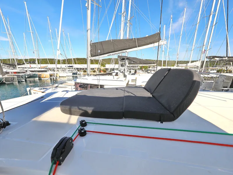 Deck of Sea Ya, a Lagoon 42 catamaran at Općina Sukošan, Croatia