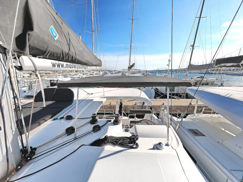 Deck of Sea Ya, a Lagoon 42 catamaran at Općina Sukošan, Croatia