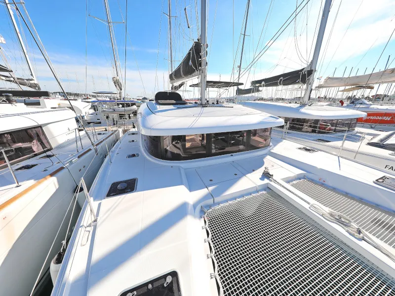 Exterior view of Sea Ya, a Lagoon 42 catamaran at Općina Sukošan, Croatia