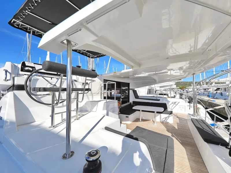 Deck of Sea Ya, a Lagoon 42 catamaran at Općina Sukošan, Croatia