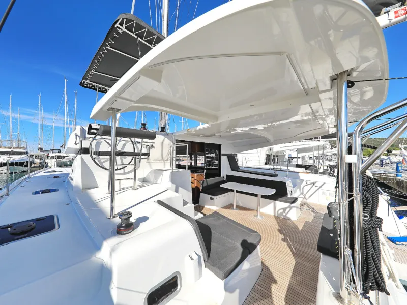 Cockpit of Sea Ya, a Lagoon 42 catamaran at Općina Sukošan, Croatia