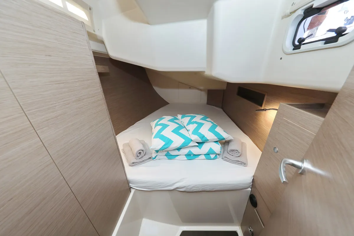 Cabin on Magic Moments, a Hanse 458 sailboat at Seget Donji, Croatia