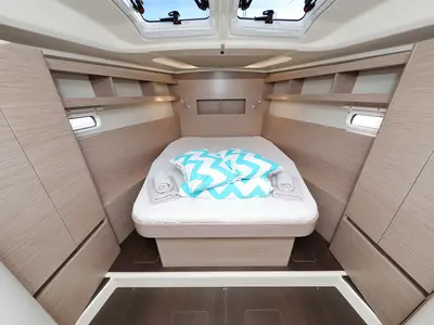 Cabin on Magic Moments, a Hanse 458 sailboat at Seget Donji, Croatia