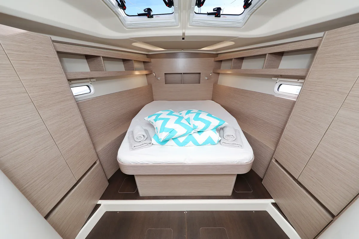 Cabin on Magic Moments, a Hanse 458 sailboat at Seget Donji, Croatia