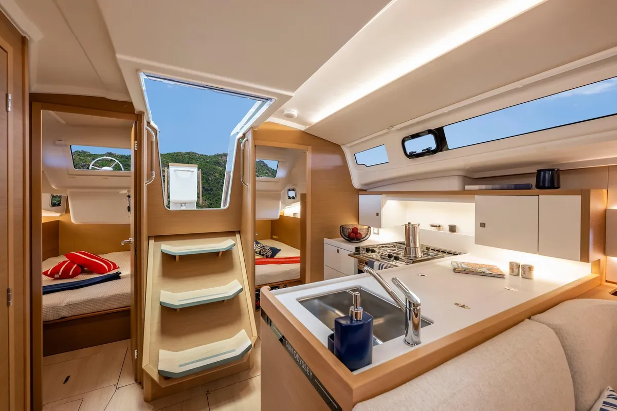 Galley of Stariel, a Jeanneau Sun Odyssey 415 sailboat at Grad Opatija, Croatia
