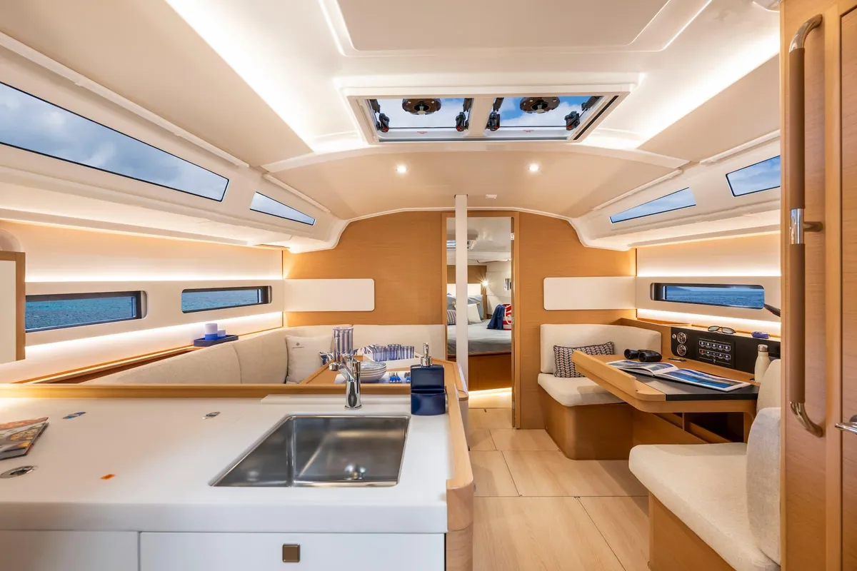 Salon of Stariel, a Jeanneau Sun Odyssey 415 sailboat at Grad Opatija, Croatia