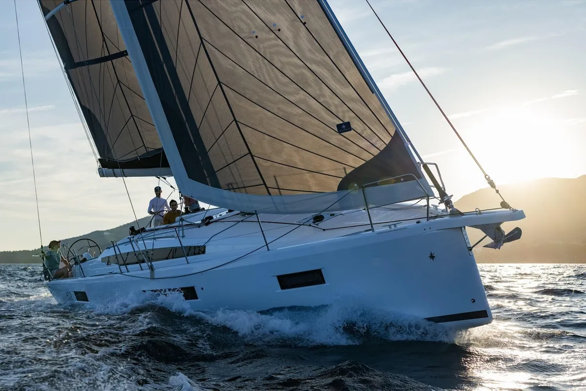 Exterior view of Stariel, a Jeanneau Sun Odyssey 415 sailboat at Grad Opatija, Croatia