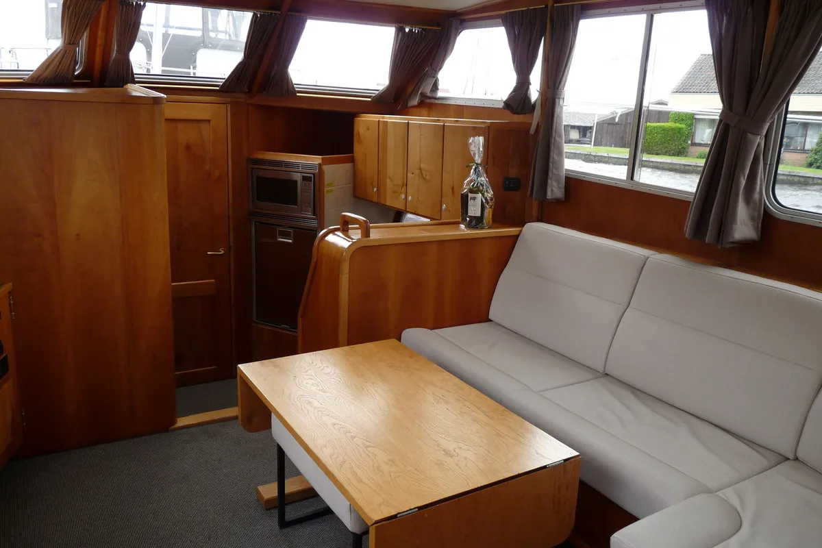 Salon of Gulet Funcraft 1200, a motorboat at Akkrum, Netherlands