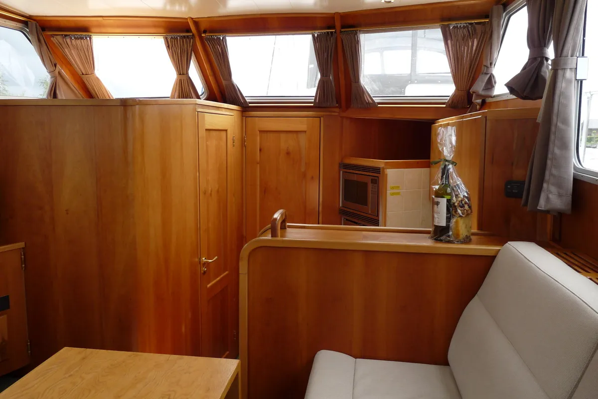 Salon of Gulet Funcraft 1200, a motorboat at Akkrum, Netherlands