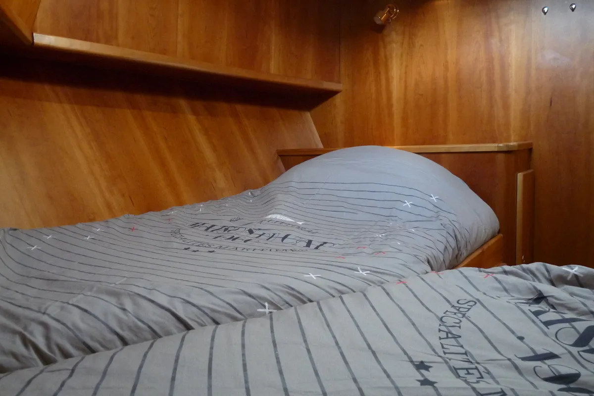 Cabin on Gulet Funcraft 1200, a motorboat at Akkrum, Netherlands
