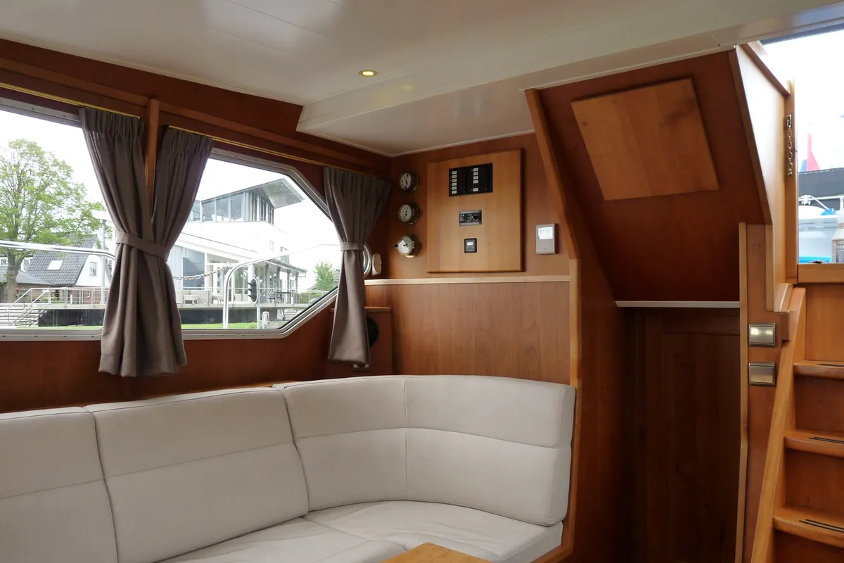Salon of Gulet Funcraft 1200, a motorboat at Akkrum, Netherlands