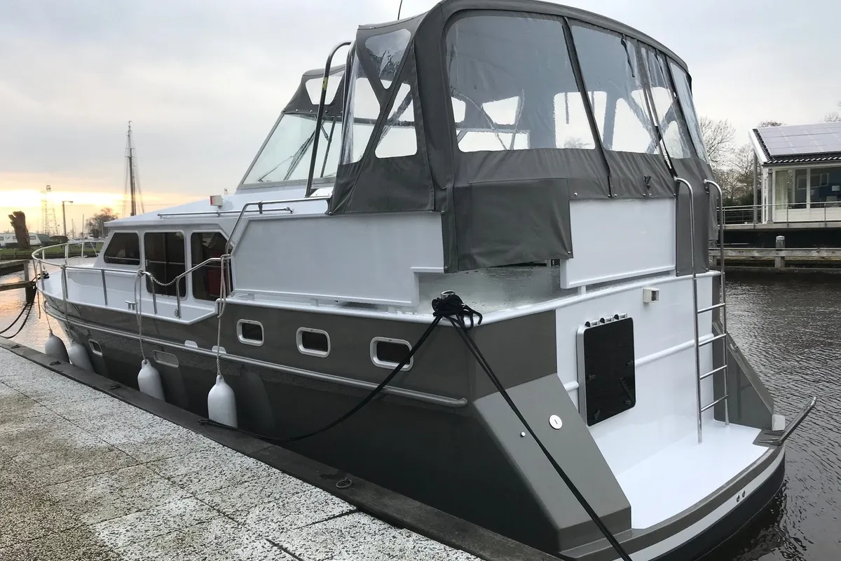 Exterior view of Gulet Funcraft 1200, a motorboat at Akkrum, Netherlands