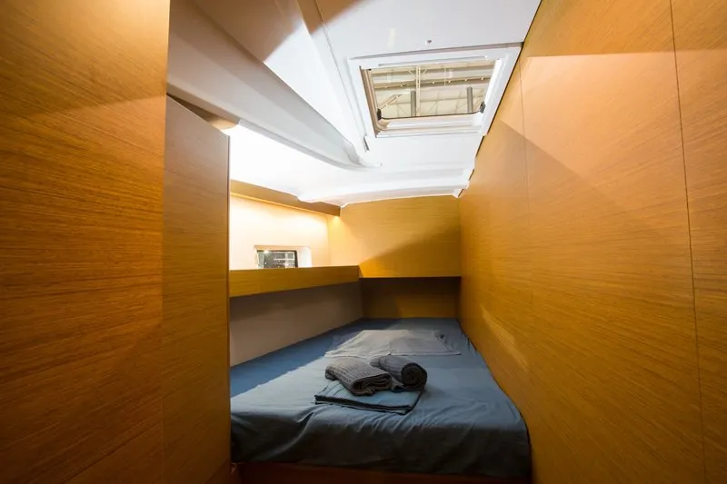 Cabin on Wanderlust, a Jeanneau Sun Odyssey 490 sailboat at Athens, Greece