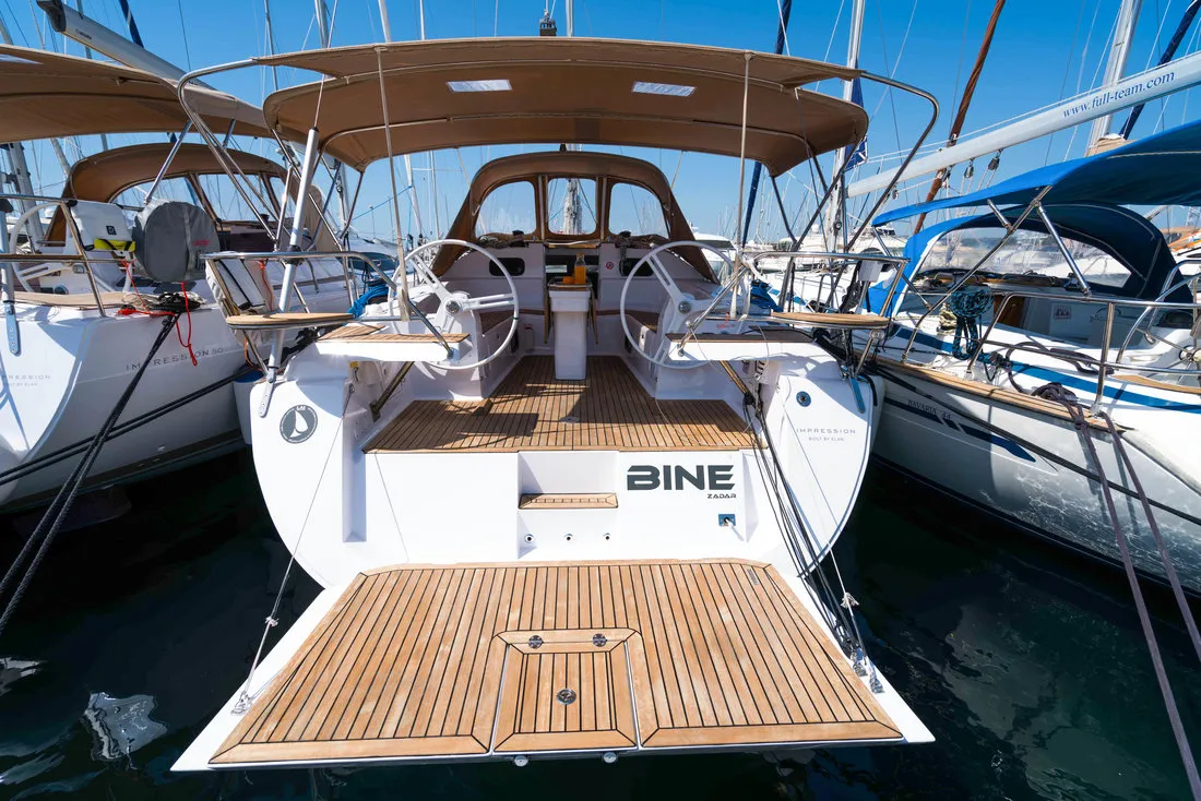 Bine, a Elan Impression 45 sailboat at Grad Biograd na Moru, Croatia