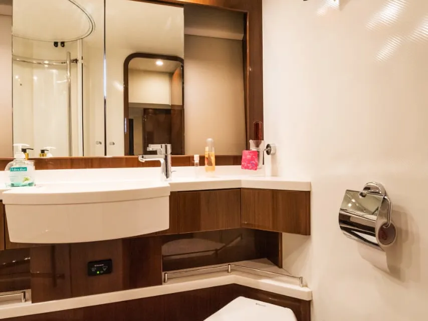 Cockpit of Nefertiti, a Princess 54 motor yacht at Panaji, India