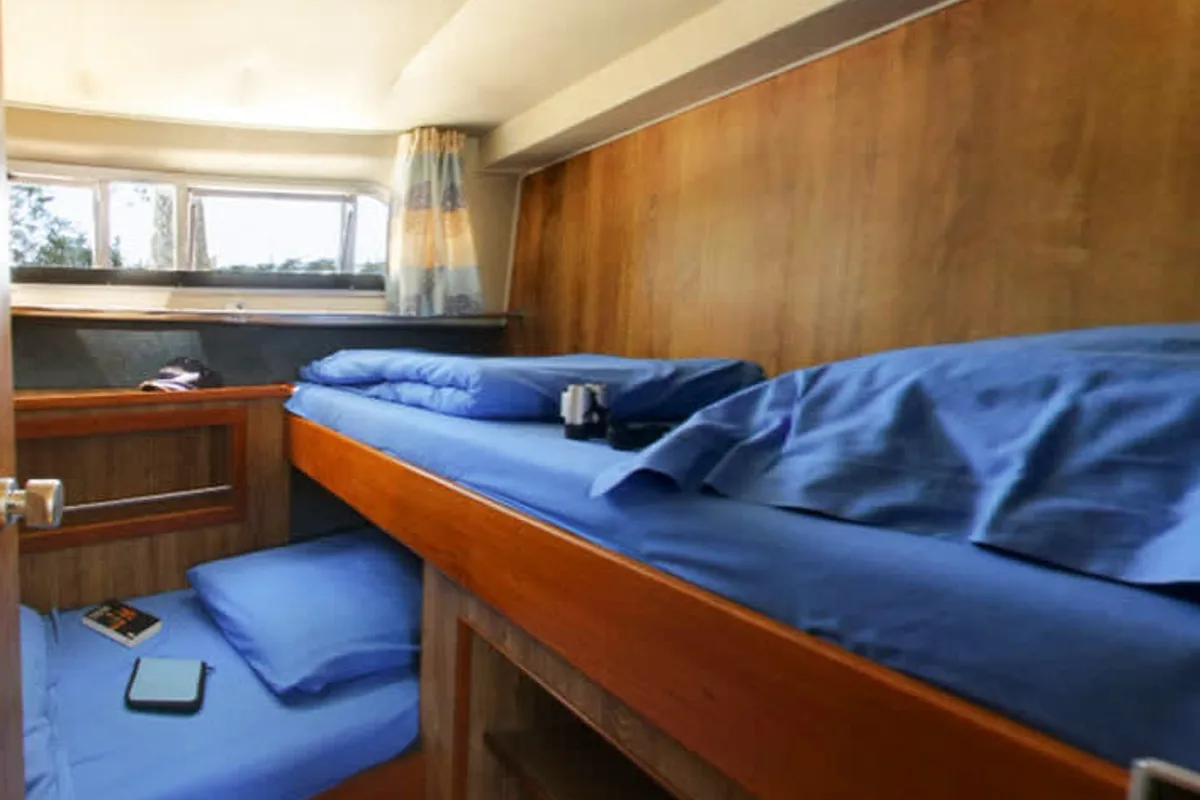 Cabin on Classique, a Gulet Classique motorboat at Rheinsberg, Germany