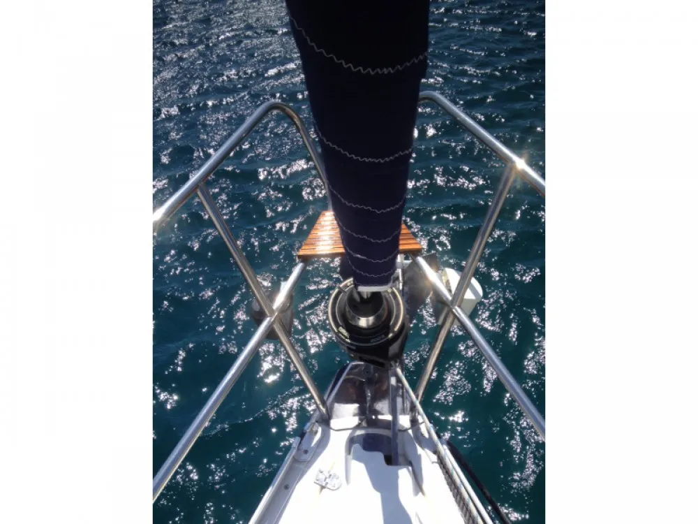 Deck of Miri, a Elan 340 sailboat at Općina Sukošan, Croatia
