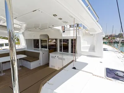 Deck of Anna Tessa, a Lagoon 450 F catamaran at Municipal Unit of Ellomenos, Greece