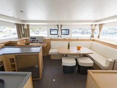 Salon of Anna Tessa, a Lagoon 450 F catamaran at Municipal Unit of Ellomenos, Greece
