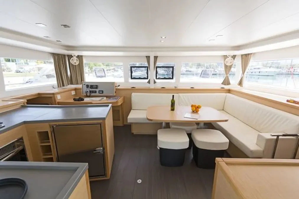 Salon of Anna Tessa, a Lagoon 450 F catamaran at Municipal Unit of Ellomenos, Greece