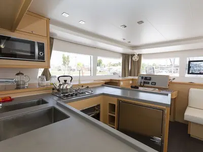 Galley of Anna Tessa, a Lagoon 450 F catamaran at Municipal Unit of Ellomenos, Greece