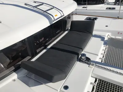 Deck of Geo, a Lagoon 40 catamaran at Puntone di Scarlino, Italy