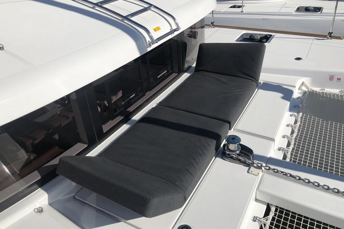 Deck of Geo, a Lagoon 40 catamaran at Puntone di Scarlino, Italy