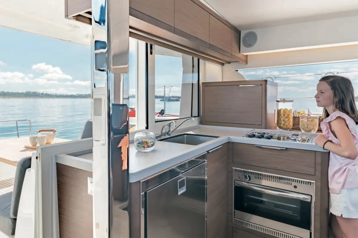 Galley of Geo, a Lagoon 40 catamaran at Puntone di Scarlino, Italy