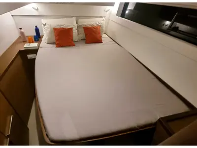 Cabin on Geo, a Lagoon 40 catamaran at Puntone di Scarlino, Italy