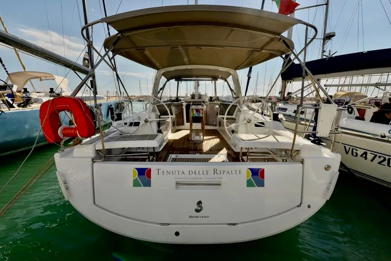 Exterior view of Tenuta delle Ripalte, a Beneteau Oceanis 41.1 sailboat at Cecina, Italy