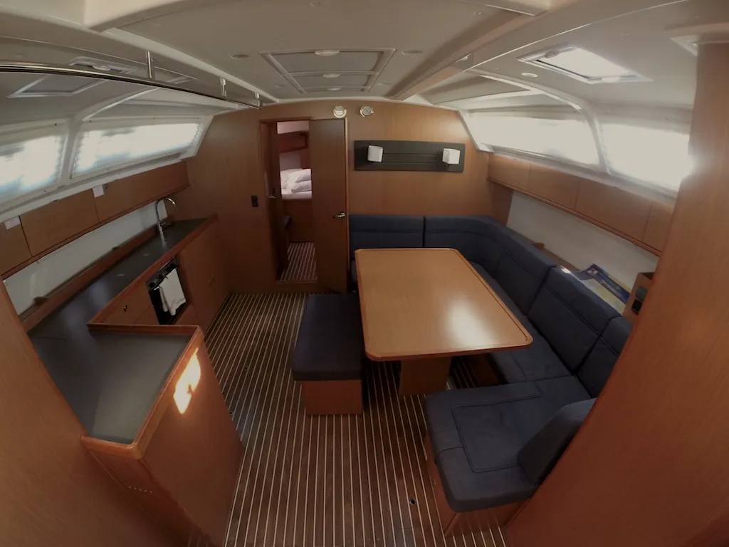 Salon of Eurydika, a Bavaria Cruiser 46 sailboat at Zadar, Croatia