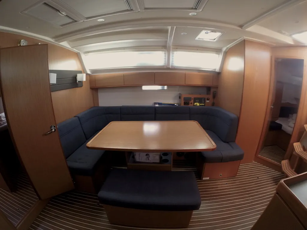 Salon of Eurydika, a Bavaria Cruiser 46 sailboat at Zadar, Croatia