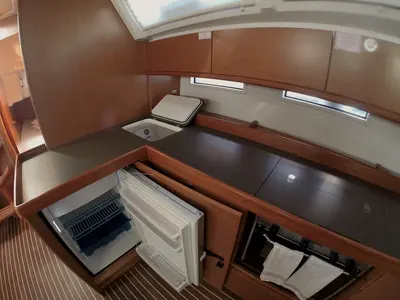 Galley of Eurydika, a Bavaria Cruiser 46 sailboat at Zadar, Croatia