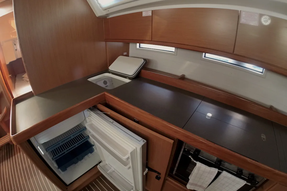 Galley of Eurydika, a Bavaria Cruiser 46 sailboat at Zadar, Croatia