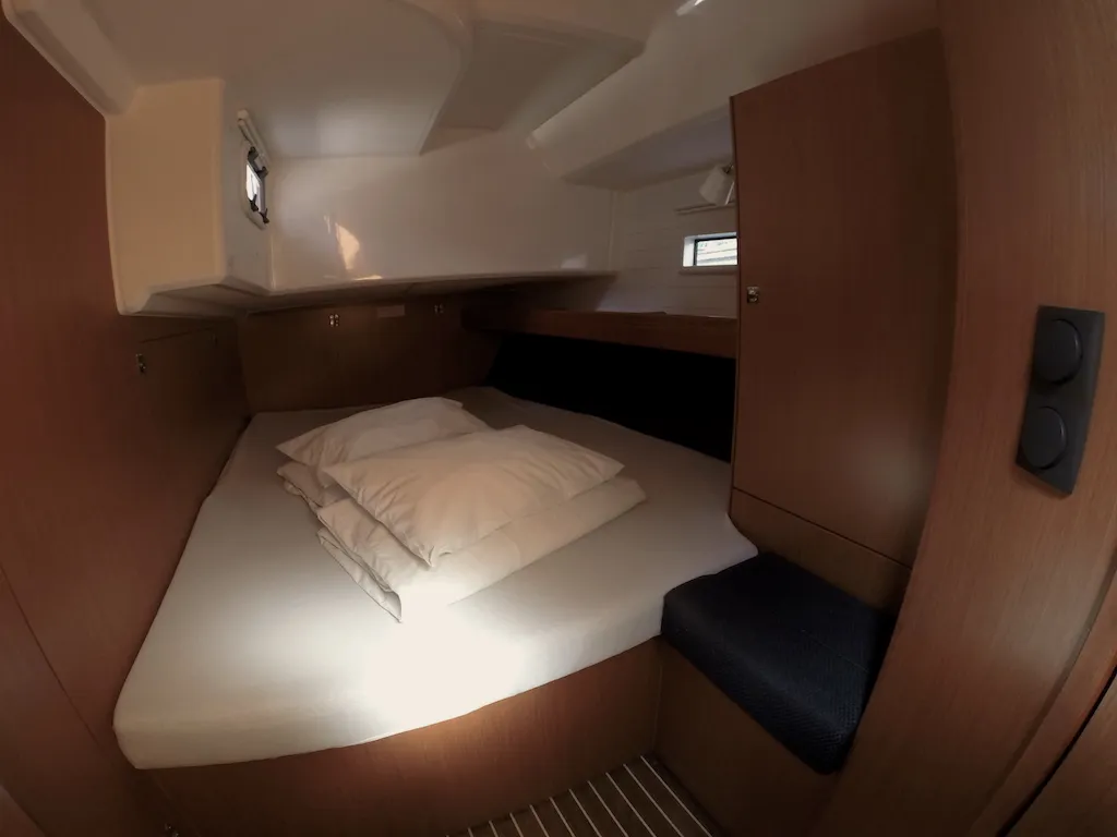 Cabin on Eurydika, a Bavaria Cruiser 46 sailboat at Zadar, Croatia