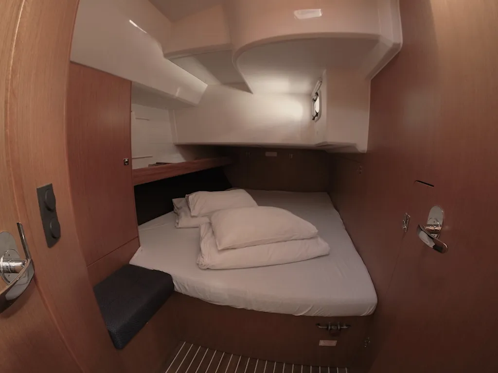 Cabin on Eurydika, a Bavaria Cruiser 46 sailboat at Zadar, Croatia