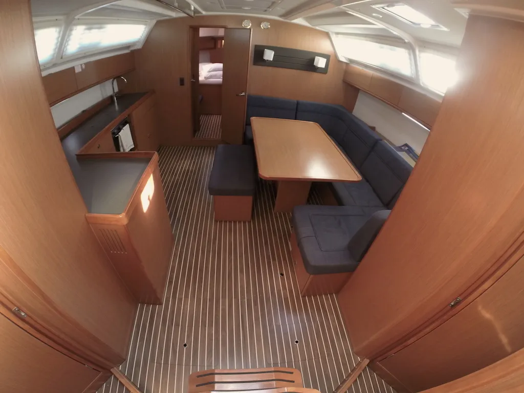 Salon of Eurydika, a Bavaria Cruiser 46 sailboat at Zadar, Croatia