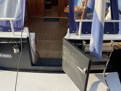 Deck of Pollux, a Barkas 1080 motorboat at Heukelum, Netherlands
