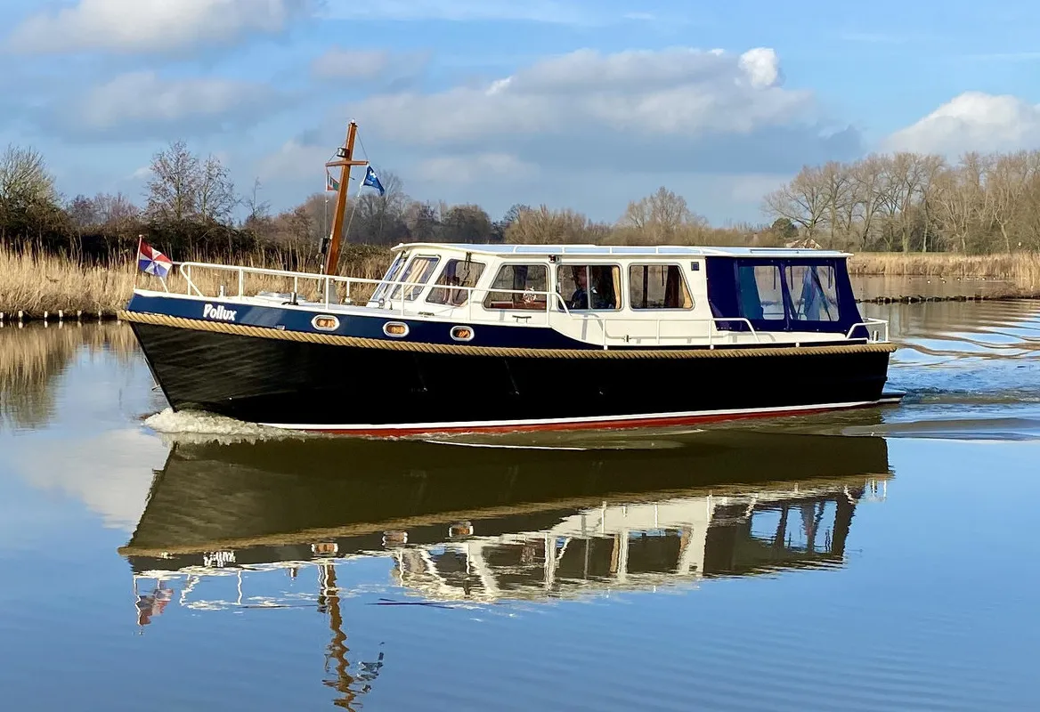 Exterior view of Pollux, a Barkas 1080 motorboat at Heukelum, Netherlands