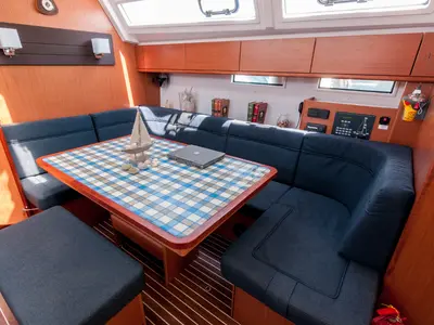 Salon of Ioli, a Bavaria 46 Cruiser sailboat at Athens, Greece
