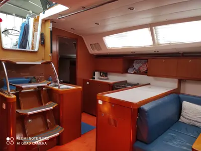 Galley of Valasia, a Beneteau Oceanis 54 sailboat at Municipal Unit of Elefsina, Greece