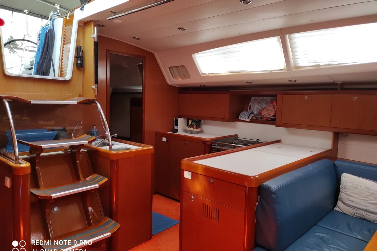 Galley of Valasia, a Beneteau Oceanis 54 sailboat at Municipal Unit of Elefsina, Greece